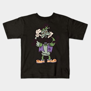 Comic monster takes off his head Kids T-Shirt